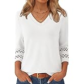 GKBK 3/4 Length Sleeve Womens Tops Dressy Casual Blouses for Women 2025 Trendy V Neck T Shirts Summer Clothes