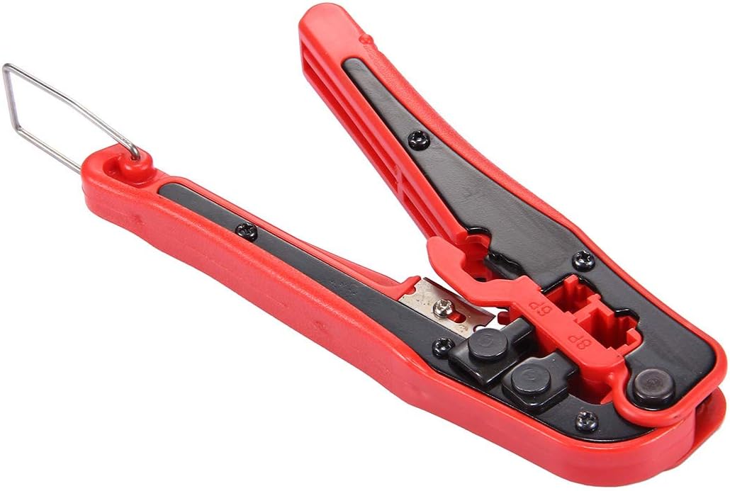 Sevenplusone LAN Network Cable 4 in 1 Portable Crimping Stripper Punch Down Wire Line Detector Ethernet Network Cable Tester Tools Kits，With carrying bag, easy to carry