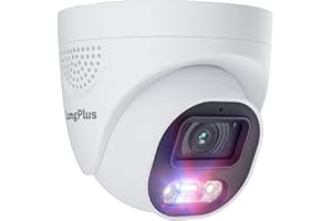 LongPlus 8MP 4K UHD Poe Wired Security Camera Outdoor for Security Cameras System, Cameras for Outdoor Home Security Spot Lights Color Night Vision, Red-Blue Alarm Lights & Sound LP8MEF8