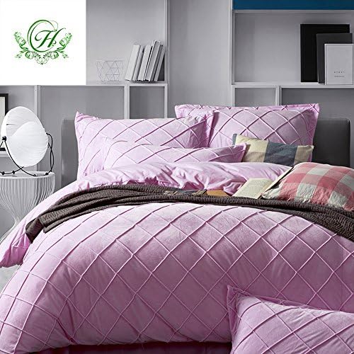 ON SALE Queen Size Duvet Cover Set Thin Flannel with Twill Modern Bedding Set - Solid Lavendel Hotel Quality Bedding Collection Soft Breathable Bedding Sets