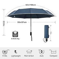 G4Free 42 Inch Eco Windproof Folding Umbrella for