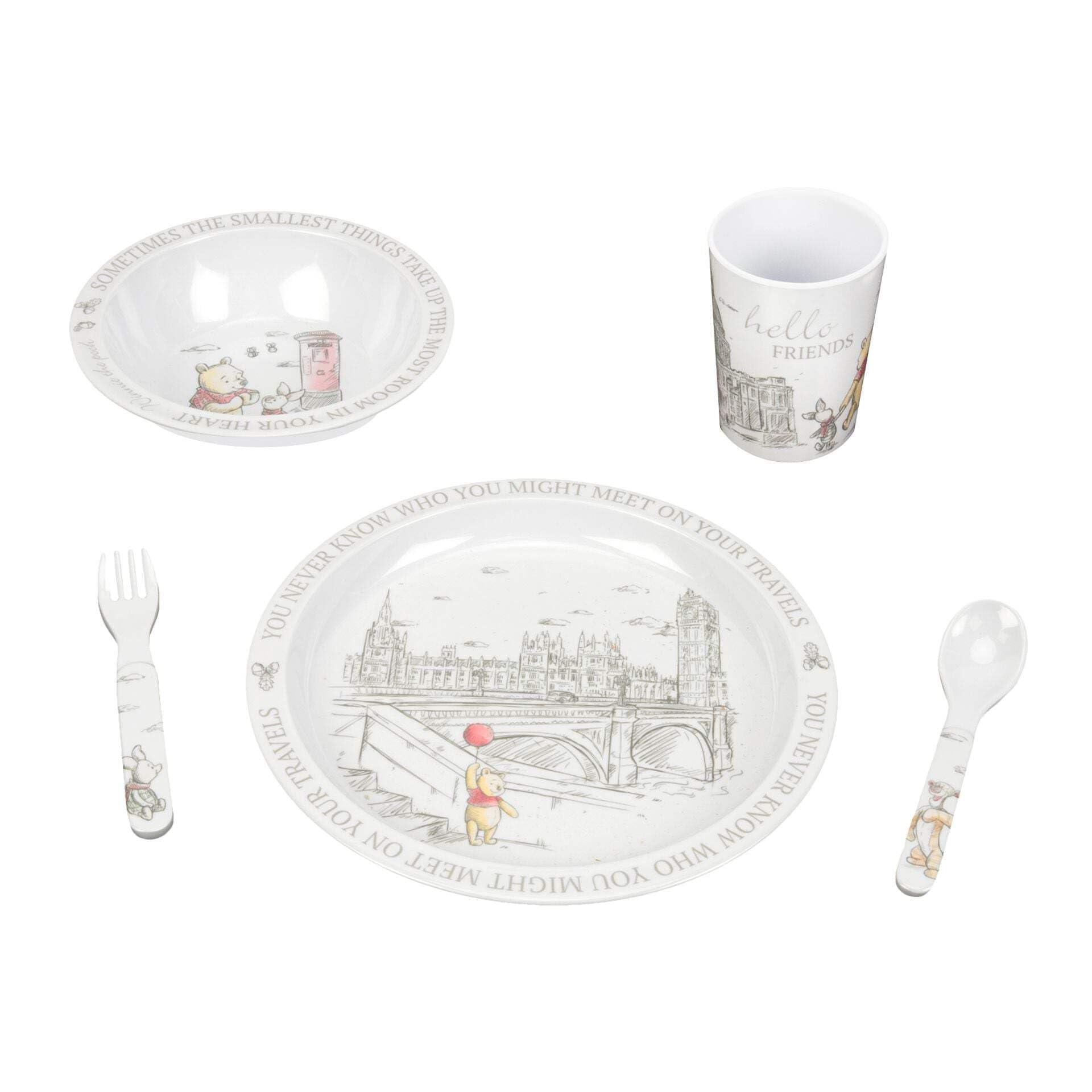 Disney Christopher Robin 5 Piece Melamine Crockery Set Di519