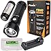 Fenix FD40 1000 Lumen CREE LED variable beam Flashlight with ARB-L4-4800 26650 battery, ARE-X1 Charger and EdisonBright brand battery carry case