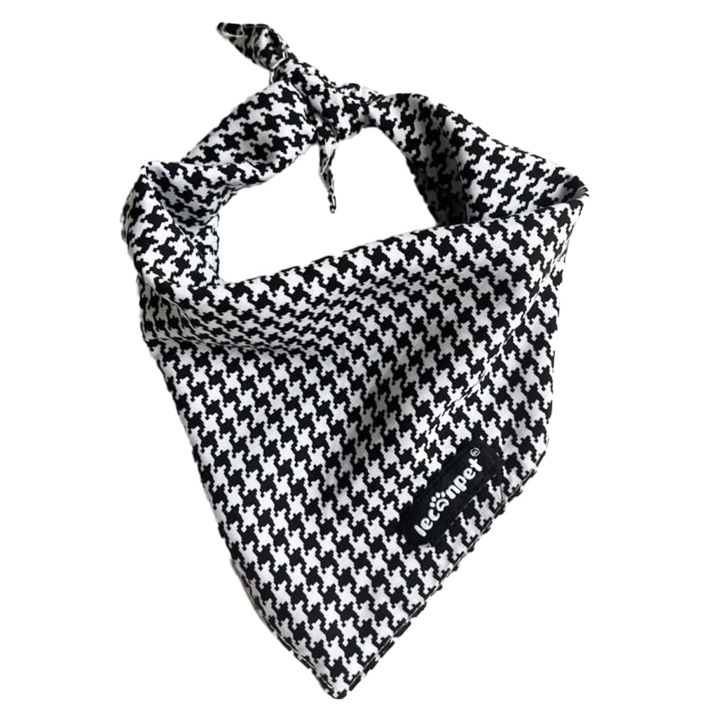 Leconpet Dog Bandana Dog Scarf for Small Medium Large Dogs Soft Triangle Puppy Cat Bandana Bib (Houndstooth, S)