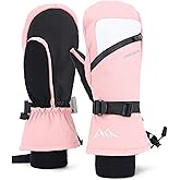 Caracaleap Winter Ski Mittens for Men Women Cold Weather- Warm Snowboard Mittens Gloves Waterproof Snow Sports Mitts Gloves