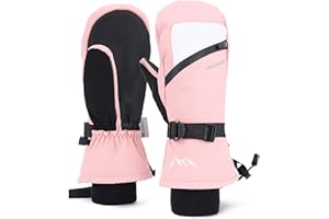 Caracaleap Winter Ski Mittens for Men Women Cold Weather- Warm Snowboard Mittens Gloves Waterproof Snow Sports Mitts Gloves
