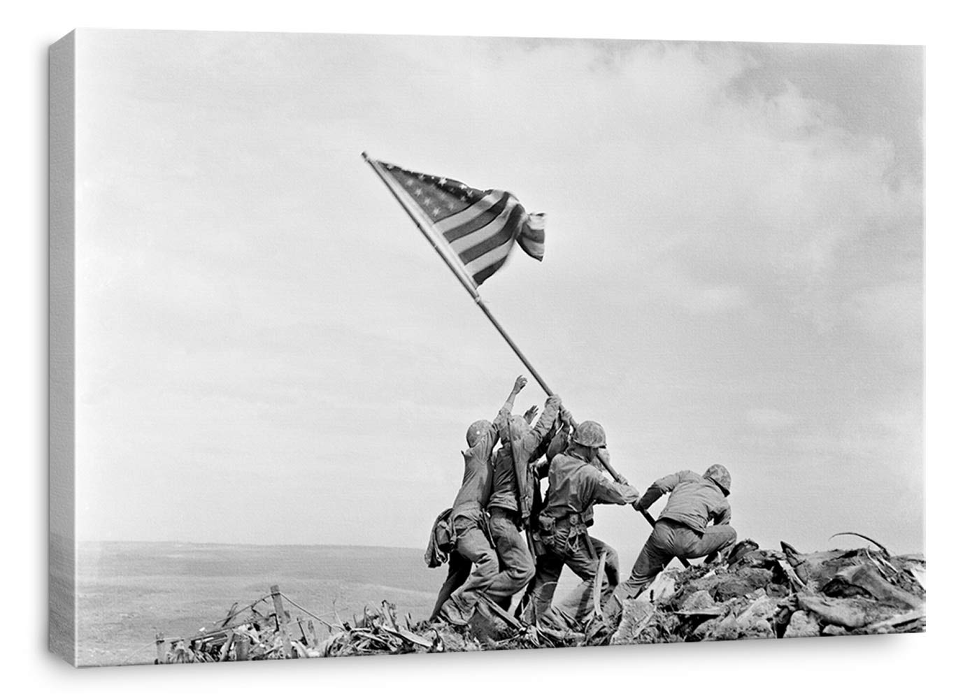 artprints1stop Canvas Print Wall Art - Photograph of Flag Raising on Iwo Jima - 36x24 inches