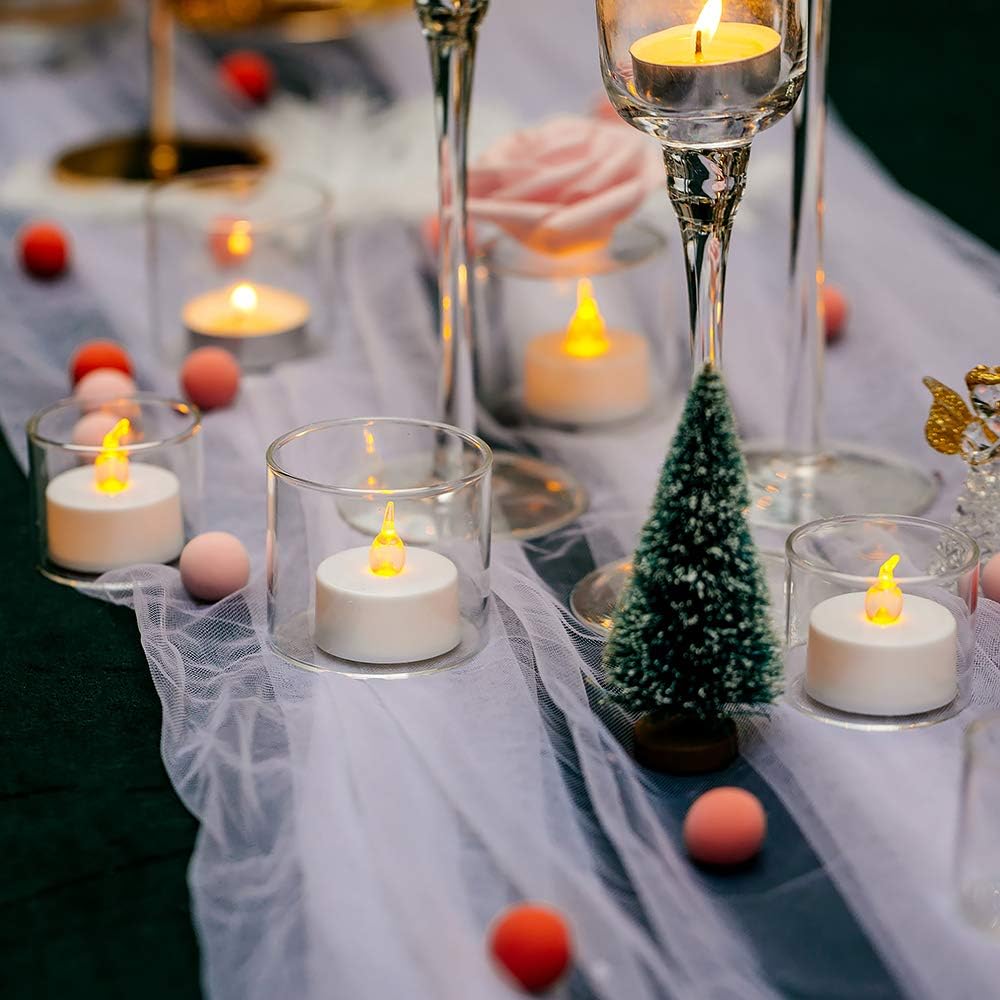 NUPTIO Clear Votive Candle Holder, 5.7cm W x 5cm H, Set of 24 Tea Light Holders - Image 4