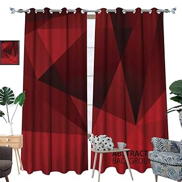Amazon Com Longbuyer Curtains For Living Room Abstract Dark Red