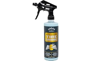 SOCAR CHEMICAL SOCAR Blue Suede Tire Shine Spray & Protectant. New-Tire Smooth Shine. for Rubber, Vinyl, Plastic, Leather, 16 fl oz. UV Protection, No Sling, for Cars, Motorcycles, RVs.