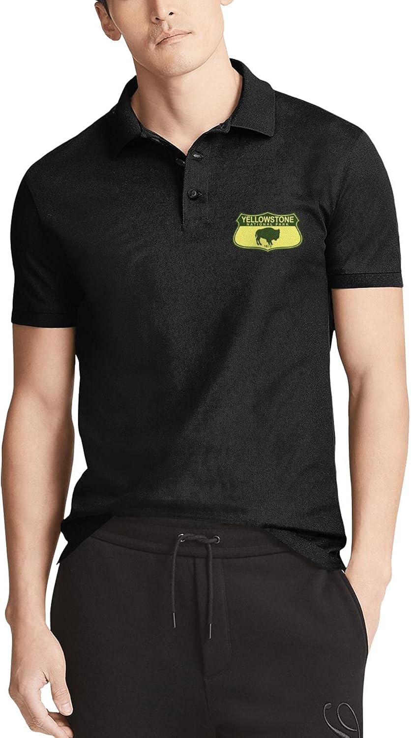 Mens Yellowstone National Park Polo Shirts Short Sleeve Knitted Golf Polo Shirt Amazon.ca