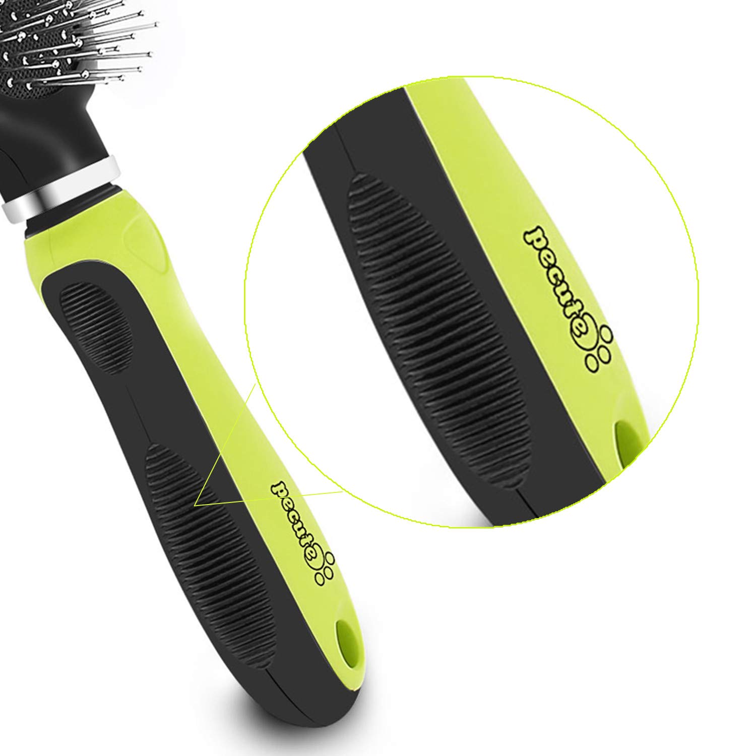 Spazzola per Cani 2 in 1 con Punte Arrotondate per Pelo Corto o Lungo, per massaggio e Elimina Pelo Superfluo Morto