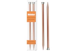 Mdoker 13.8 Inch Aluminum Knitting Needles Colored Straight Single Pointed Metal Sweater Knitting Needle for DIY Knitting Projects,Size US 13(9mm)