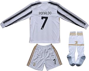 FCRM 2020/2021 New #7 Cristiano Ronaldo Kids Long Sleeve Soccer Jersey & Shorts Youth Sizes
