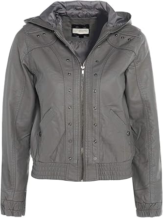 grey faux leather jacket