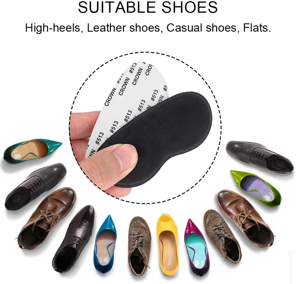 Dr. Foot’s Heel Grips for Men and Women, Self-Adhesive Heel Cushion Inserts Prevent Heel Slipping, Rubbing, Blisters, Foot Pain, and Improve Shoe Fit- 2pairs (Black): Health & Personal Care