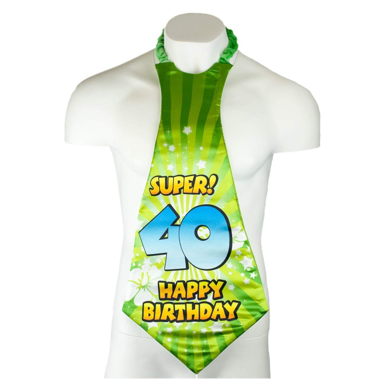 Happium Super Happy 40 Birthday Tie Number 40 Birthday Party Supplies, Party By Age 40 Ideas and Decorations Funny Birth-Day Sash