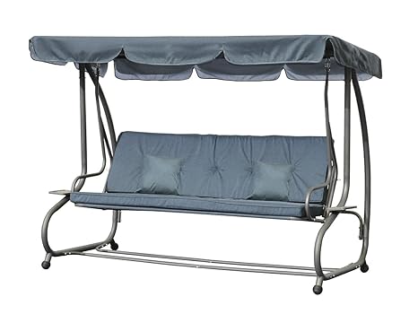 Hollywoodschaukel CA0030DGREY Schaukelbank Liege-Funktion Gartenschaukel NEU (CA0030DGREY)
