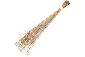 One Piece 38 Inches Natural Coconut Stick Broom, Traditional Hand-Crafted Design Broom Stick, seekh jhadu with Bamboo, Eco-Fr