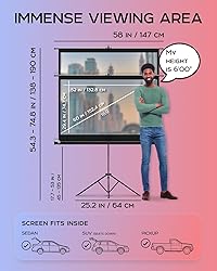 Projector Screen with Stand 60 inch - Indoor and