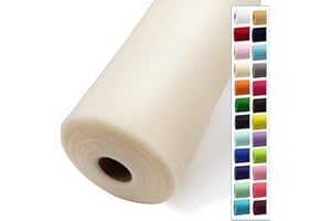 IONTACH Ivory Tulle Fabric Rolls 54 Inch by 40 Yards Tulle Bolt Spool for Wedding Decorations DIY Tutu Baby Shower Table Skirt Ceiling Decor Birthday Party Craft Supplies