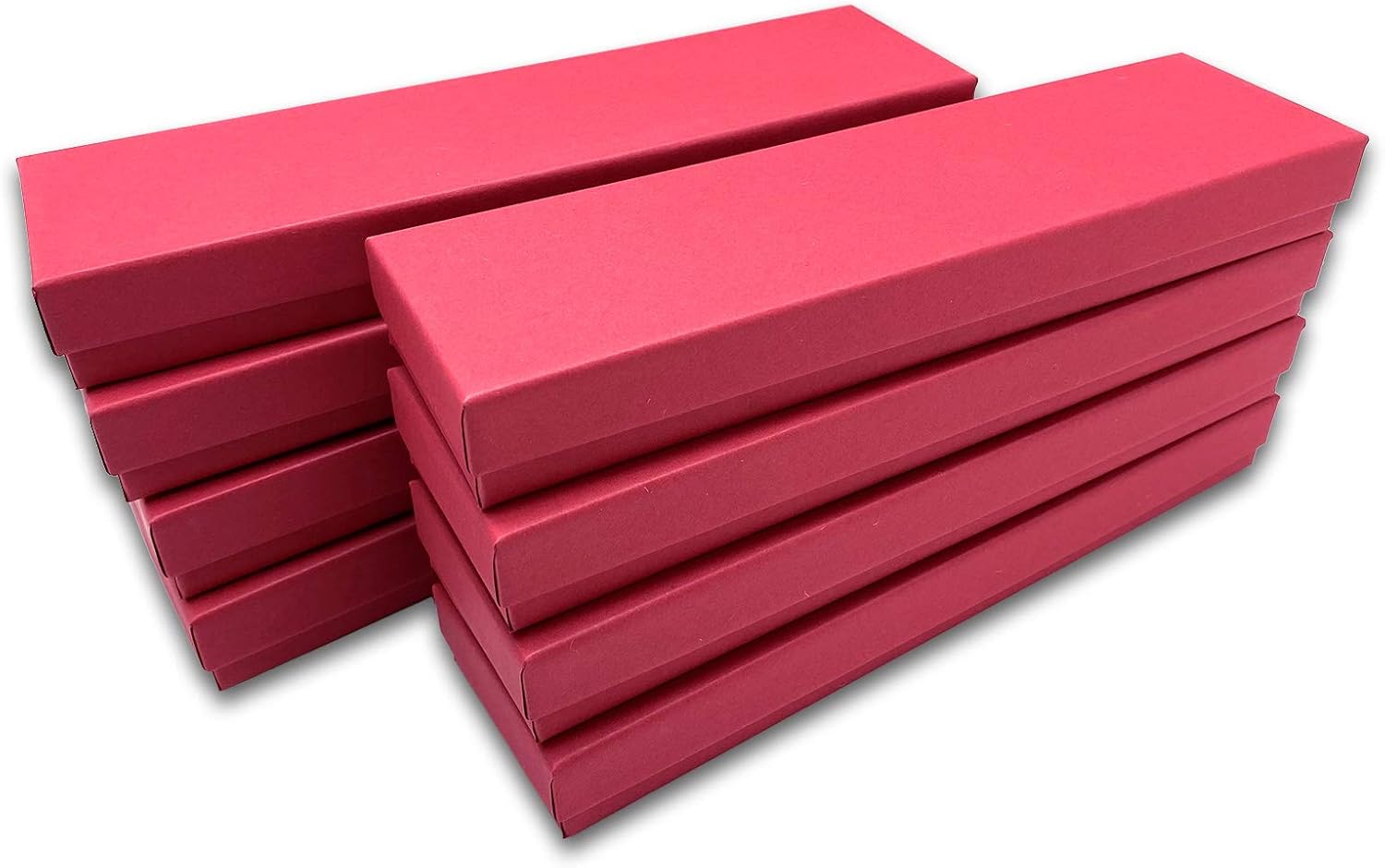 TheDisplayGuys 100-Pack #82 Cotton Filled Cardboard Paper Jewelry Box Gift Case - Matte Red (8 1/16" x 2 1/4" x 1 3/8"): Health & Personal Care