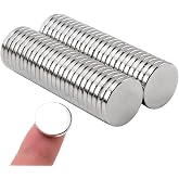 MIN CI 50 Pcs Super Strong Neodymium Disc Magnets, 15mm x 2mm Tiny Small Magnets for Dry Erase Board Whiteboard Office Fridge Crafts, Heavy Duty Round Rare Earth Magnets for DIY Scientific Models