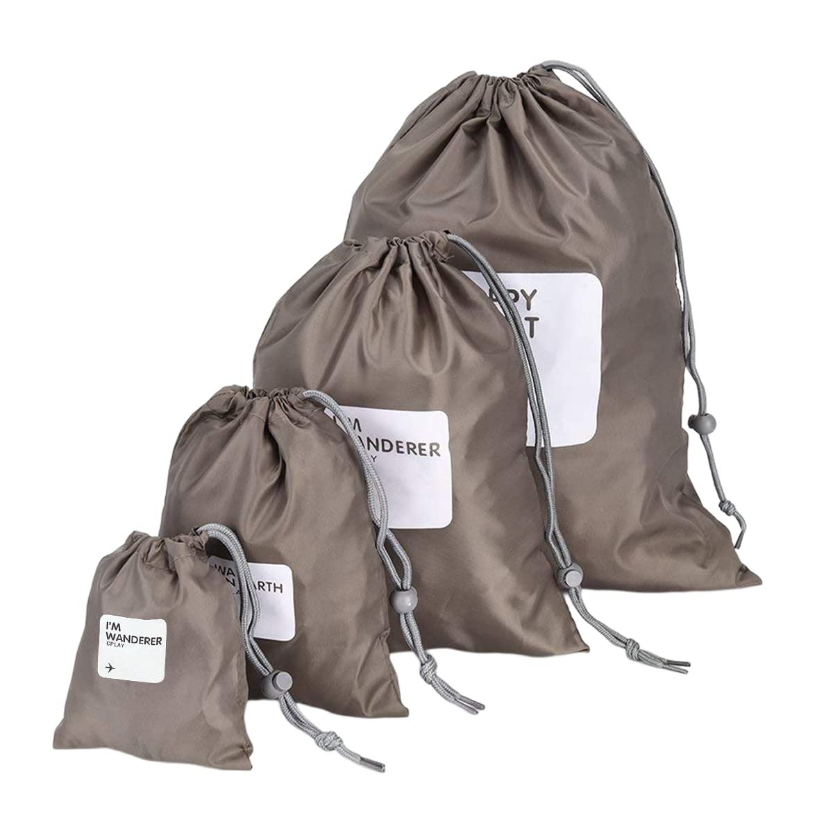 SamHeng Drawstring Waterproof Bags, 4 in 1 Nylon Folding String Sport Backpack, Portable Travel Storage Bags Clothing Shoes Organiser Dirty Sack Bag for Sports School Beach Holidays Swimming Travel