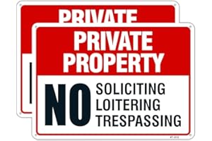DXYIZUS SIGNS Large Private Property No Trespassing Signs Aluminum Big 10x14 Inches UV Ink Printing,Durable/Weatherproof Up to 7 Years Outdoor for Home (2-Pack)