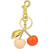 Santtbloom cherry bag charm, cute keychain cherry purse charms for handbags, bag accessories, gifts for women.