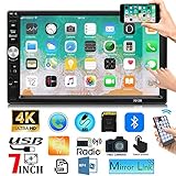 Leadfan Double Din Car Stereo Touch Screen with Bluetooth FM Radio MP5/4/3 Player Car Audio Receiver Car Audio Android iPhone Mirror Link USB/SD/AUX Hands Free Calling