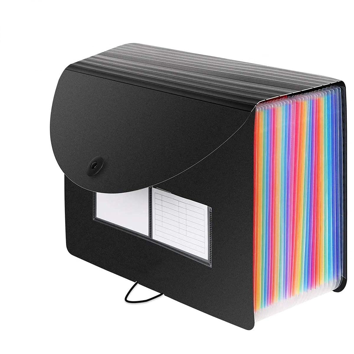 24 Pockets Expanding File Folder with Lid - Plastic Portable Filling Storage with Big Capacity Expandable Wallet Stand