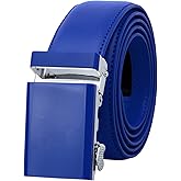 Falari Men Unisex Genuine Leather Ratchet Dress and Casual Belt, Automatic Sliding Buckle, Trim to Fit