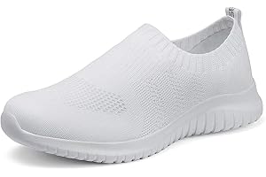 TIOSEBON Women's Walking Sock Shoes Elastic Knit Lightweight Slip on Breathable Yoga Sneakers