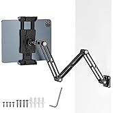 OHLPRO Aluminum Tablet Wall Mount Holder - 360° Adjustable & Extendable 3-Stage Arm for 5-13" iPad Pro/Air/Mini, Galaxy Tab |