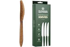 THE SUSTAINABLE AGAVE COMPANY Knives, 24 Pack of Plastic Knives Made With Agave Fiber