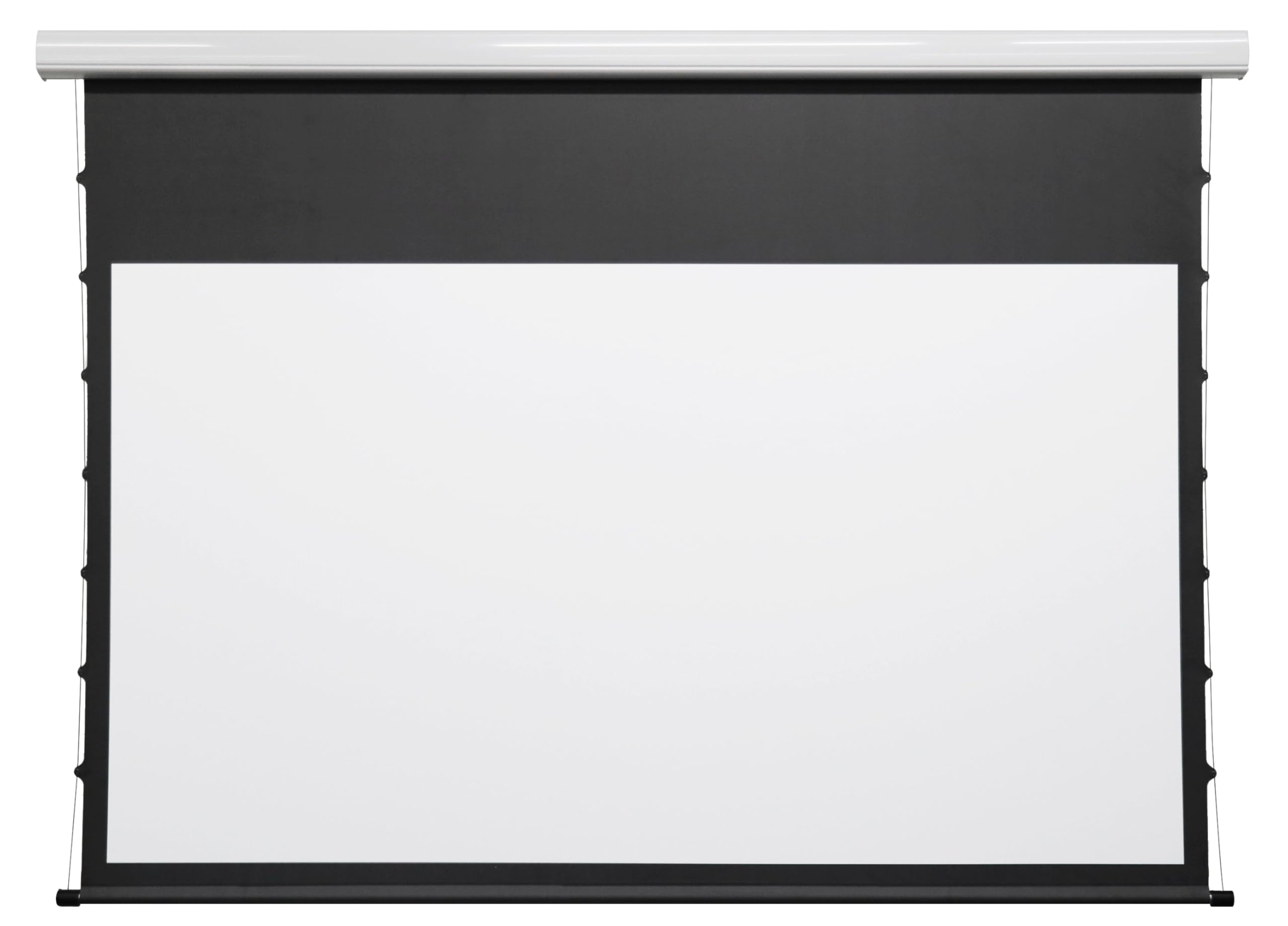 Photo 1 of Tensioned Motorized Electric Drop Down 4K/8K Projection Screen, 120" Diagonal 16:9 Matte White with White Aluminum Case Silver Ticket Products P169120