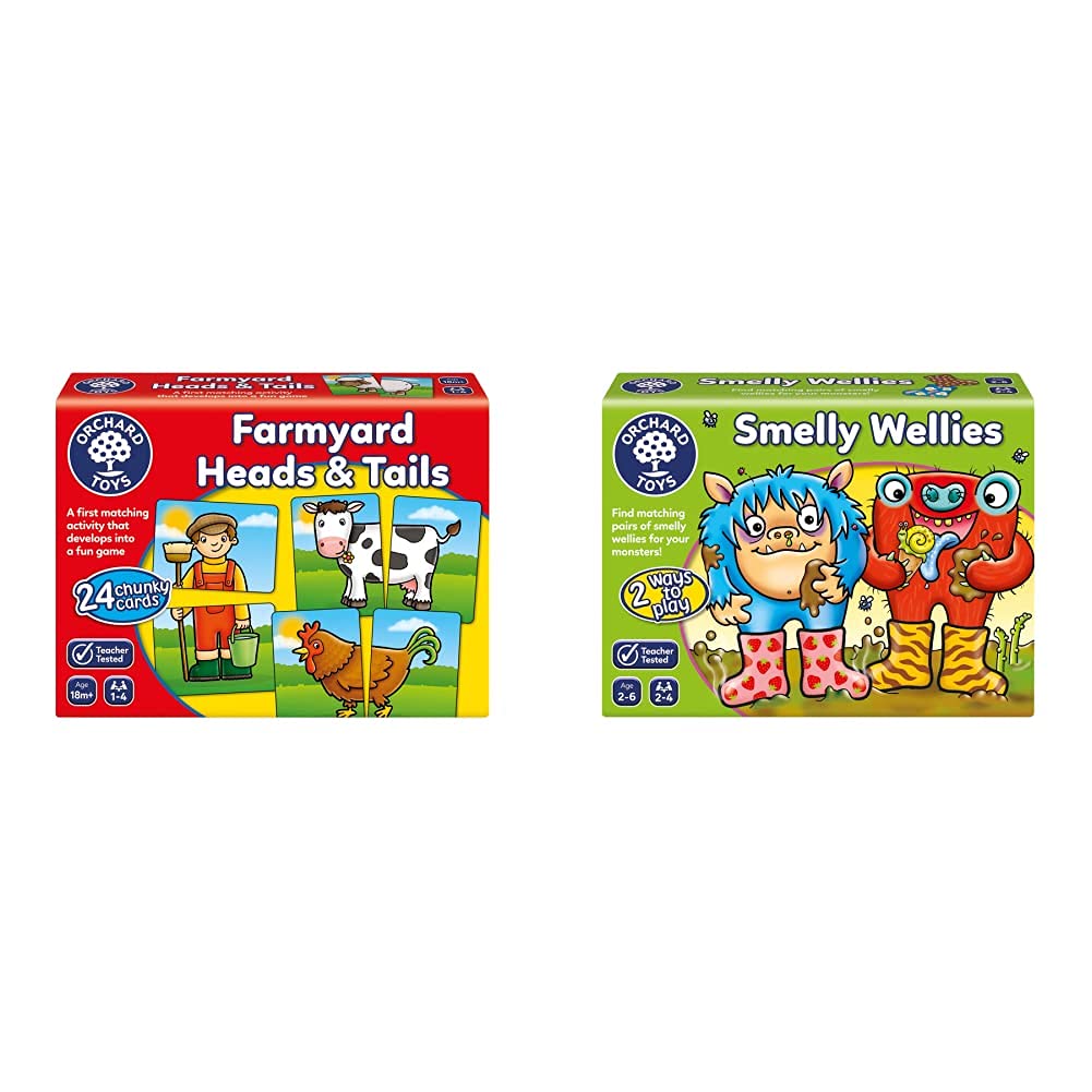 Orchard Toys Farmyard Heads and Tails Game & Smelly Wellies Game