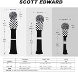 Scott Edward Knit Woods Golf Club Covers Driver 1# Long Neck Black White view 6