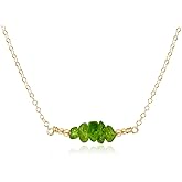 Luna Tide Peridot Chip Bead Bar Necklace in 14k Gold Fill