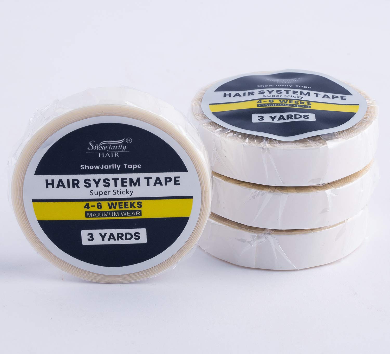 ShowJarlly 1 Roll Double Sided Adhesive Lace Front Support Tape Roll Wig White Tape for Lace Front Wig