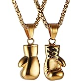 HZMAN Men Women Punk Stainless Steel Boxing Glove Chain Pendant Necklace