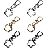 6Pcs Keychain Clip Flower Shape Swivel Lobster Clasps with Key Rings Metal Key Chain Hooks for Women Making Crafts Backpack Bag Lanyard Jewelry Gift