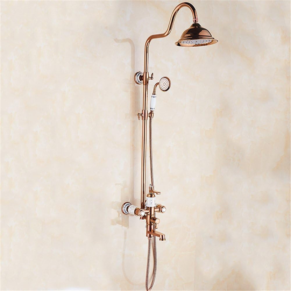 QINLEI European style full copper shower shower shower set into wall ceramic base