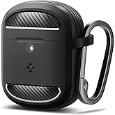 Spigen Rugged Armor Designed for Google Pixel Buds Pro 2 (2024) and Pro 1 (2022) Case Cover with Keychain - Matte Black