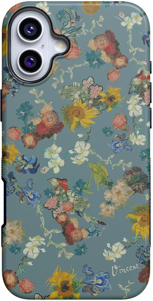 Casely iPhone 16 Case | Van Gogh | Vincent's Flowers | Bold Protective Design | Compatible with MagSafe