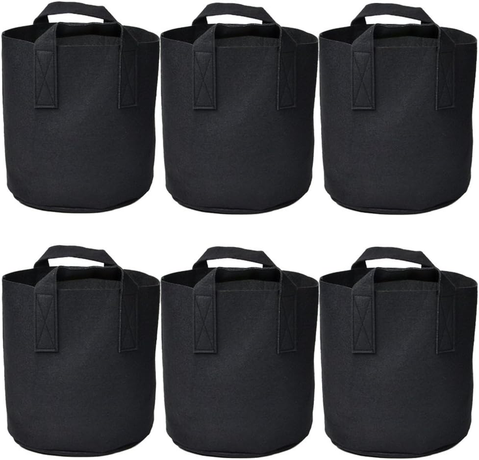 Ming Wei Garden Plant Bags / 6-Packs 7 Gallon Grow Bags/Aeration Fabric Pots/Handles