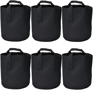 Ming Wei Garden Plant Bags / 6-Packs 7 Gallon Grow Bags/Aeration Fabric Pots/Handles
