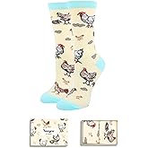 HAPPYPOP Animal Gifts for Women - Novelty Chicken Fox Cow Print Socks for Animal Lovers