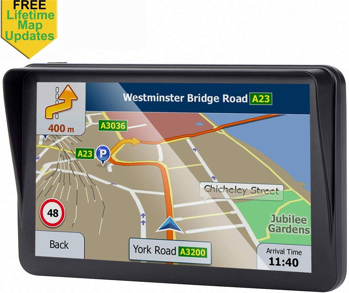 7 inch 8GB Navigation System for Cars, Car GPS Spoken Turn- to-Turn Vehicle GPS Navigator, Lifetime Map Updates